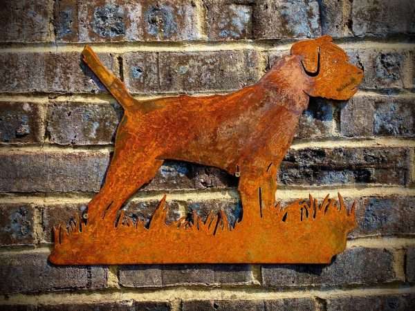 WELCOME TO THE RUSTIC GARDEN ART SHOP Here we have one of our. Small Exterior Border Terrier Dog Garden Wall House Gate Sign Hanging Metal Art Sizes & Measurements: 48cm x 36cm Made From 2mm Mild Steel.