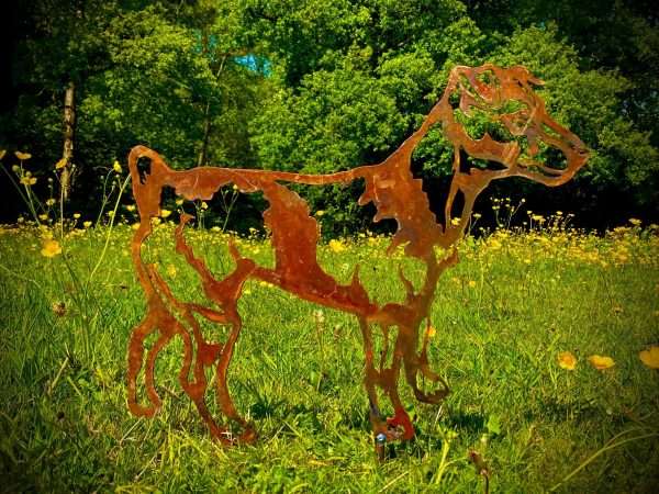 WELCOME TO THE RUSTIC GARDEN ART SHOP Here we have one of our. Medium Exterior Rustic Rusty Metal Jack Russel Little Dog Small Pet Garden Stake Art Sculpture Gift Sizes & Measurements: 30cm x 37cm Made From 2mm Mild Steel.