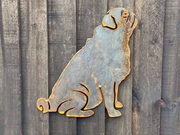 WELCOME TO THE RUSTIC GARDEN ART SHOP Here we have one of our. Large Exterior Pug Dog Garden Wall House Gate Sign Hanging Metal Art Sizes & Measurements:
46cm x 50cm Made From 2mm Mild Steel.