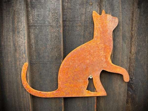 WELCOME TO THE RUSTIC GARDEN ART SHOP Here we have one of our. Large Exterior Cat Looking Up Feline Garden Wall House Gate Fence Shed Sign Hanging Metal Rustic Bird Bath Bird Feeder Art Gift. Sizes & Measurements:
50cm x 40cm Made From 2mm Mild Steel.