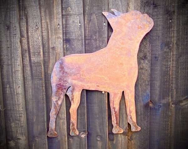 WELCOME TO THE RUSTIC GARDEN ART SHOP Here we have one of our. Small Exterior Boston Terrier Dog Small Pet Dog Art Garden Wall House Gate Sign Hanging Rustic Rusty Metal Art Sizes & Measurements: 25cm x 20cm Made From 2mm Mild Steel.