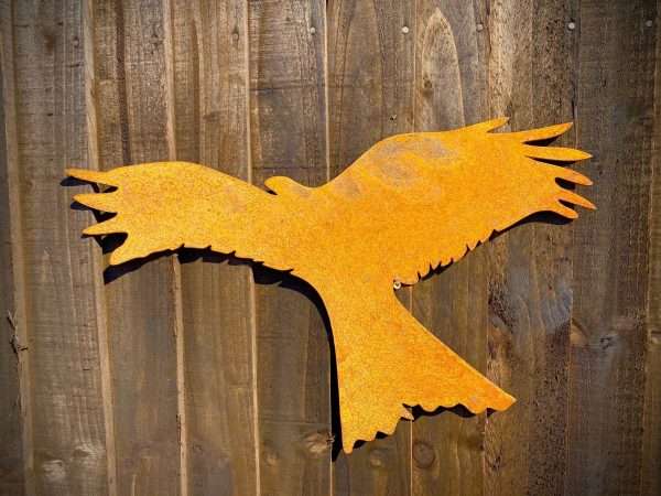 WELCOME TO THE RUSTIC GARDEN ART SHOP Here we have one of our. Small Exterior Rustic Red Kite Bird Of Prey Garden Wall House Gate Sign Hanging Metal Art Single Sculpture Gift **Single Red Kite** Sizes & Measurements:
39cm x 49cm Made From 2mm Mild Steel.