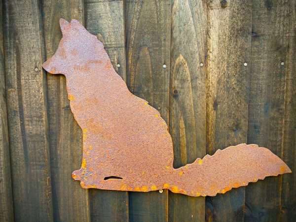 WELCOME TO THE RUSTIC GARDEN ART SHOP Here we have one of our. Exterior Rustic Rusty Fox Garden Wall Hanger House Gate Sign Hanging Metal Art Sculpture Sizes & Measurements:
49cm x 33cm Made From 2mm Mild Steel.