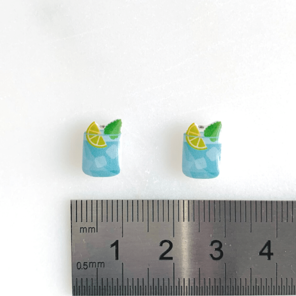 ruler size reference of cocktail drink earrings