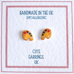 Artist palette earrings by Cute Earrings UK
