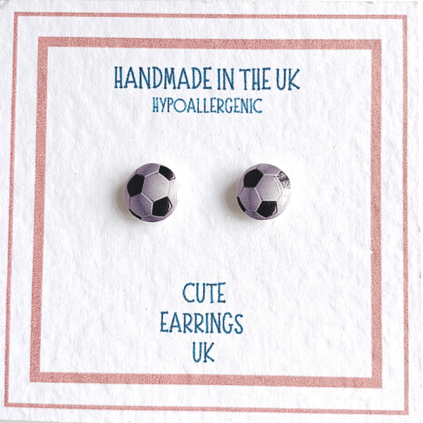 Football stud earrings by Cute Earrings UK