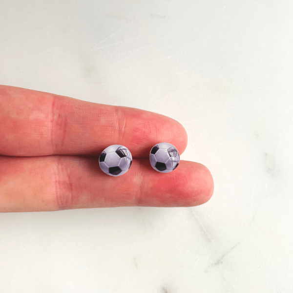 Size reference of football earrings