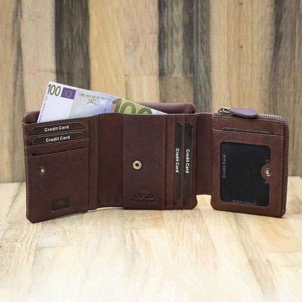 wls09C w5 This Colombian Leather Trifold Wallet RFID offers the ultimate organised space to store your notes, coins, cards and ID. Made from sumptuous brown leather and featuring a functional trifold design, this wallet features plenty of compartments for your everyday essentials! Ideal for popping your pocket or bag, this striking wallet is not only smart and stylish, but it is sure to keep your belongings safe and sound when you embark on your next adventure. RFID Protected Optional Personalisation
