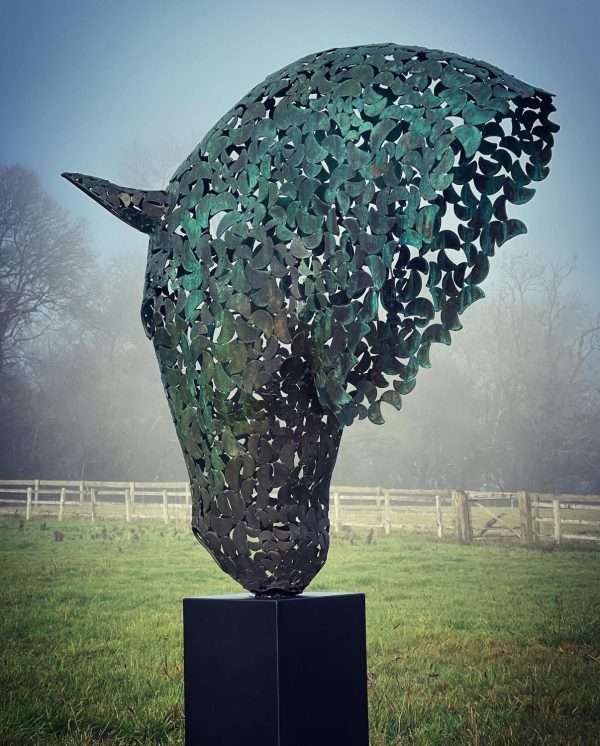 1C675273 58FF 469A A460 602F7E38B4E7 Bronze Horse Head Sculpture Equine Sculpture by British Sculptor Charles Elliott Bronze Edition Horse Head Sculpture Handcrafted Piece By Piece From A Very High Quality Bronze Material (Approx 90% Copper) Editions Available in: 1.2 Metres £ 30,000 +VAT 2 Metres £ POA 4 Metres £ POA 6 Metres £ POA Shown Above In A Verdigris Bronze Patina - Variety Of Patination & Finish Options - Please Enquire For Other Options. Bespoke Custom Sizes Are Available! Illumination Kits Are Available & Various Plinth Options! Plinths In Variety Of Heights & Materials Including Stone, Marble, Wood & Metal! All Enquiries Welcome Worldwide Shipping & Installation Available We Welcome Studio Visits - By Appointment Only www.elliottoflondon.co.uk info@elliottoflondon.co.uk 01494 758 896