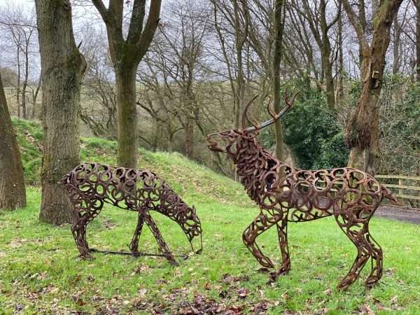 3.4 SIZE STAG DOE SCULPTURE Gallery 2 Elliott of London 3/4 Size Stag and Doe Sculpture Handcrafted In Hertfordshire - Made From Upcycled Horseshoes To Create An Organic Rustic Colour & Texture Available As A Pair Or Individually 3/4 Size Stag £2800 3/4 Size Doe £2200 Pair £4,250.00 Approx Dimensions TBC All Enquires Welcome Worldwide Shipping Available! All Commissions Welcome www.elliottoflondon.co.uk info@elliottoflondon.co.uk     #stag #doe #redstag #sculpture #sculptors #elliottoflondon #horseshoes #horseshoe #horseshoeart #artist #british #handcrafted #handmade #rustic #gardendesign #rural #gardenart #garden #countryliving #thefield #bespoke