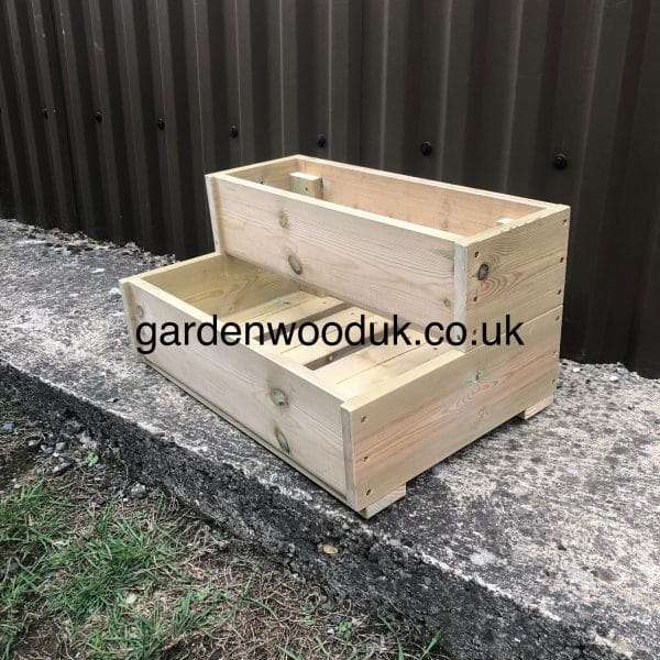 Clearance 1x Two step Box planter 1 Handmade wooden step box planter. Perfect for growing your own Herbs, Strawberries etc. Price includes UK Mainland Delivery. Surcharges may apply to remote areas.