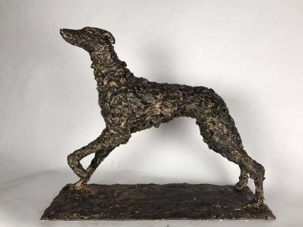 LURCHER BRONZE SCULPTURE Elliott of london 'Lurcher' Limited Edition - 9 Editions Handcrafted Sculpture by British Sculptor Charles Elliott Handmade in Buckinghamshire.   Overall Dimensions: 45cm Height 50cm length 15cm Depth   Worldwide Shipping Available! All Commissions Welcome www.elliottoflondon.co.uk info@elliottoflondon.co.uk