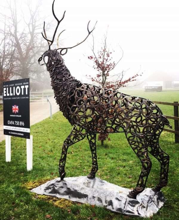 Prancing Stag Sculpture Gallery 2 Limited Edition 1 of 1 One-Off Sculpture Prancing Stag Sculpture Dimensions Can Be Seen At Asheridge Farm, Hertfordshire.   Lead Base Is Included   Delivery & Installation Services available Worldwide Shipping Available! All Commissions Welcome www.elliottoflondon.co.uk info@elliottoflondon.co.uk