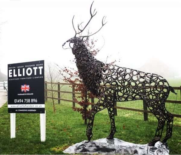 Prancing Stag Sculpture Gallery 3 Limited Edition 1 of 1 One-Off Sculpture Prancing Stag Sculpture Dimensions Can Be Seen At Asheridge Farm, Hertfordshire.   Lead Base Is Included   Delivery & Installation Services available Worldwide Shipping Available! All Commissions Welcome www.elliottoflondon.co.uk info@elliottoflondon.co.uk