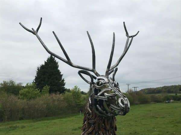 Strutting Stag Sculpture Gallery 6 Limited Edition 1 of 1 One-Off Sculpture A large full size stag handmade from Upcycled horse shoes, stood proud on a lead base to signify a large rock. Can be seen at Honesberie Shooting Ground.   One of a kind, all handmade and bespoke!   Viewing Welcome - Delivery and Installation Services Available Worldwide Shipping Available! All Commissions Welcome www.elliottoflondon.co.uk info@elliottoflondon.co.uk