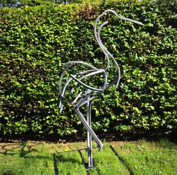download 2021 07 07T154531.795 Abstract Heron Sculpture Handcrafted by Charles Elliott from 20mm Square mild steel, grey shaded finish. Approx Dimensions: Length 120cm Height 175cm Width 80cm   Please call or email to enquire or to arrange an appointment. Worldwide Shipping Available! All Commissions Welcome www.elliottoflondon.co.uk info@elliottoflondon.co.uk