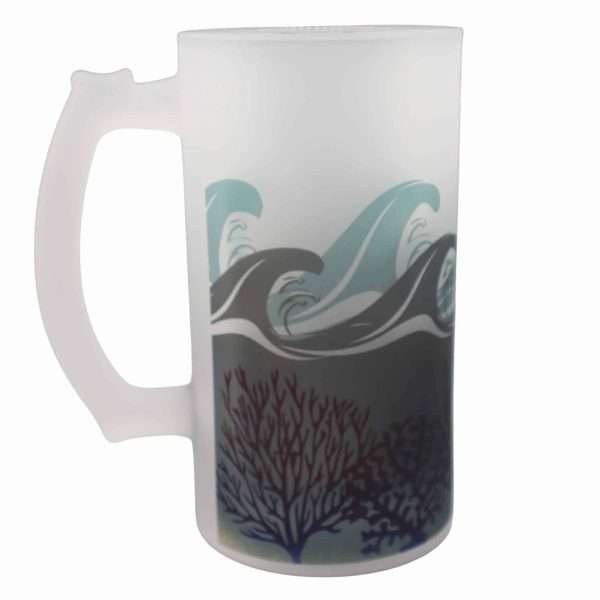 Deep Blue Sea Frosted Beer Stein from Mustard and Gray
