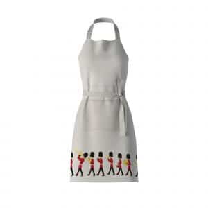 Changing of the Guard Bib Apron. with guardman soldier marching band london from mustard and Gray