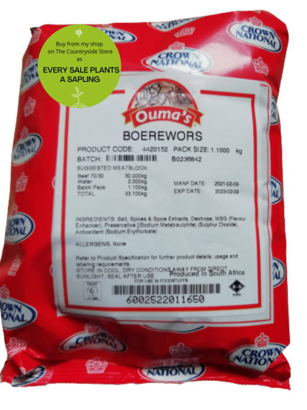 Ouma Boerewors <span style="text-decoration: underline"><strong>Crown National Ouma's Boerewors Spice 1.1kg</strong></span> Crown National’s Ouma’s Boerewors is the finest example of a recipe perfected over time. Presenting medium flavour with roasted coriander, Ouma’s is the choice of butchers and their customers across the world.