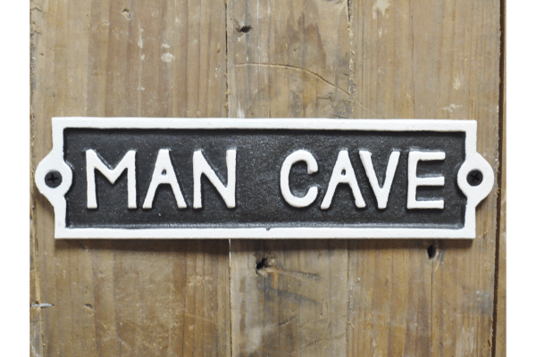 Man Cave Wall Sign Crafted from robust cast iron, this 21.5cm Man Cave Wall Sign is designed to withstand the test of time, just like the timeless camaraderie and shared stories that fill your man cave. It's more than a mere decorative item; it's a testament to your personal space, a badge of honour that proudly proclaims your territory.
