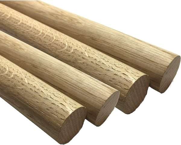 Oak Dowel 30mm 450mm Length – Pack of 5 Introducing our Oak Dowel, meticulously crafted with precision and care, measuring 20mm in diameter and 300mm in length. This pack of five dowels is the perfect solution for your woodworking needs, whether you're a seasoned professional or a DIY enthusiast. Each dowel is made from premium quality oak, a material renowned for its strength, durability and natural beauty. The oak we use is carefully selected for its fine grain and rich colour, ensuring that each dowel not only performs exceptionally well but also looks stunning.