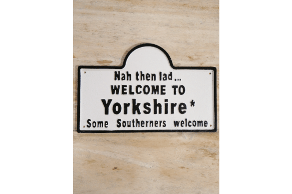 nha The Cast Iron "Nah then lad, welcome to Yorkshire" Sign is not merely a product; it's an experience. It's about feeling that sense of belonging when you see the sign hanging on your wall or at your entrance. It's about sparking conversations with visitors about the beauty and uniqueness of Yorkshire. It's about keeping a piece of Yorkshire with you, no matter where you are in the world.