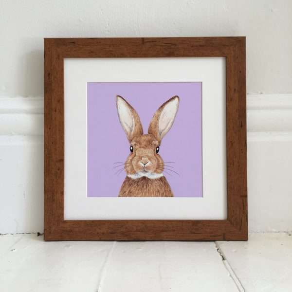 Bunny illustration print framed