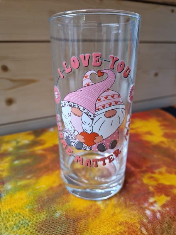i love you gnome matter what This highball tumbler glass isn't just about aesthetics though. It's also about quality. Made from durable materials, it's designed to last, ensuring you can enjoy your favourite drinks in style for years to come. However, like all precious things in life, it requires a bit of tender loving care. To keep this lovely tumbler looking its best, we recommend hand washing only.